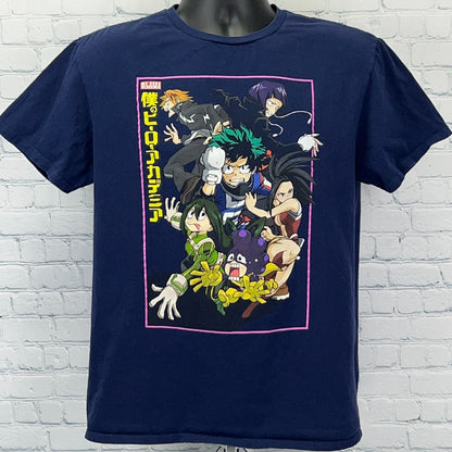My Hero Academia T Shirt Japanese Manga Anime Deku Izuku Midoriya Blue L Large