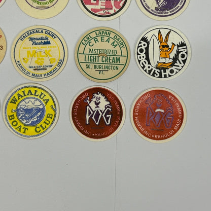 Lot of 20 Hawaii Milk Caps Pogs Vintage 90s Hawaiian Advertising Game 1993