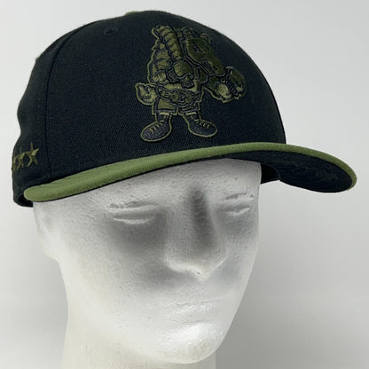 Binghamton Rumble Ponies Hat Baseball Cap Fitted 7 1/4 Black New Era Military