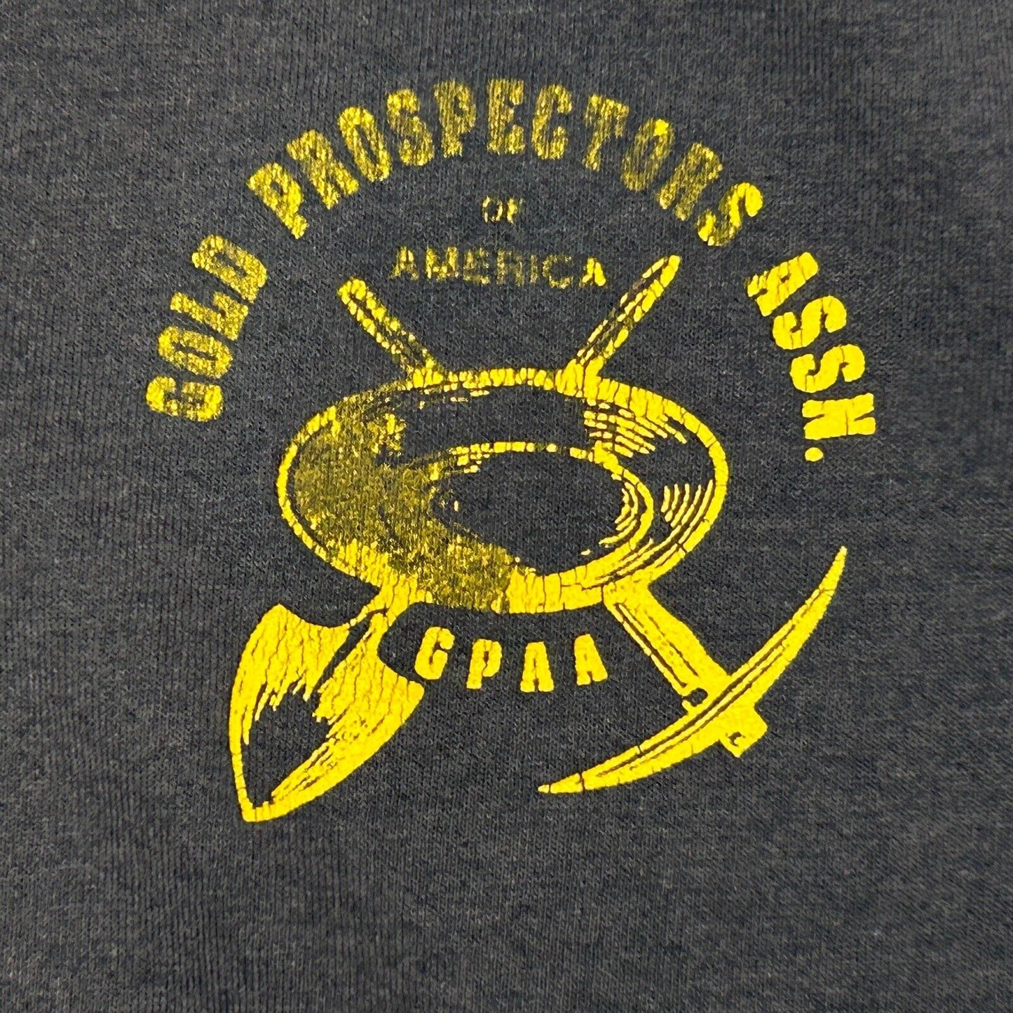 Gold Prospectors Assn T Shirt Medium Vintage 80s Mining GPAA USA Made Mens Black