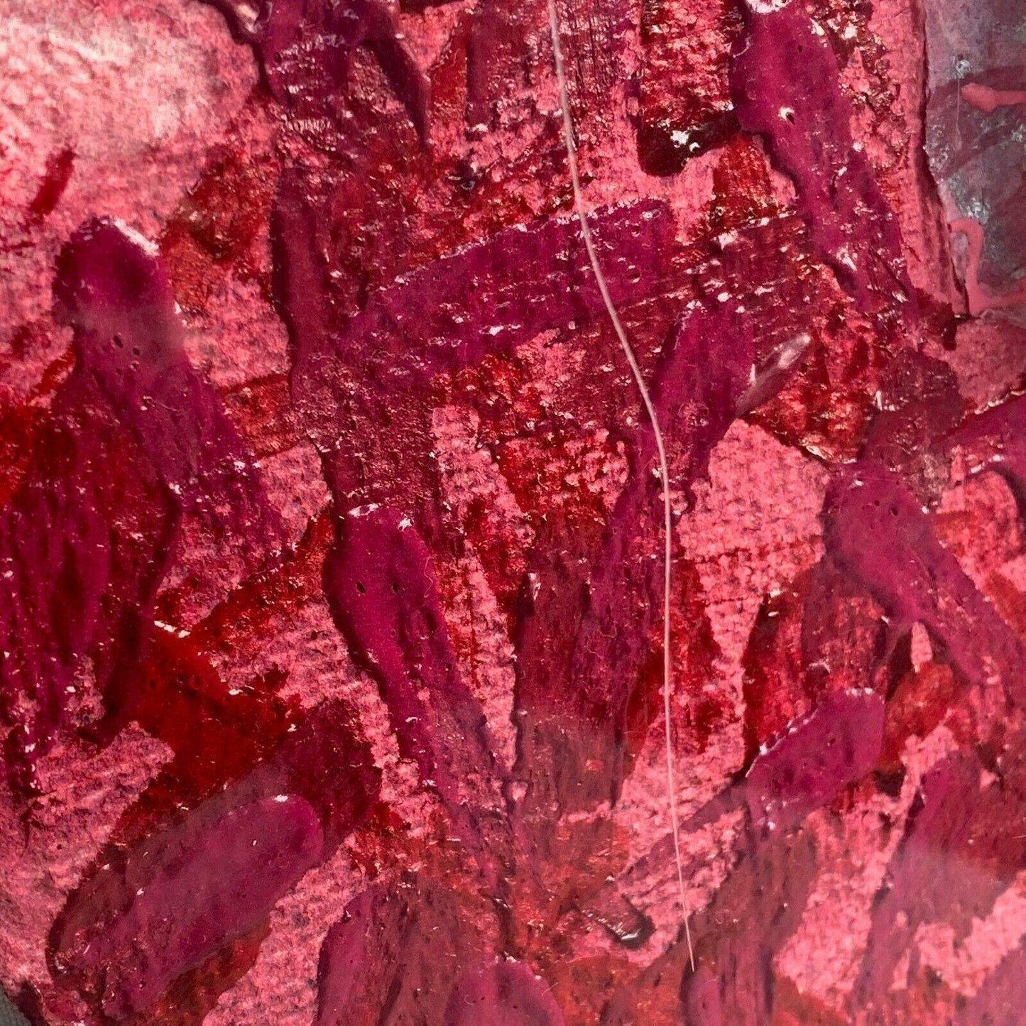 Gisela Magdalena Moyer Mixed Media Art Assemblage Under Plexiglass Pink 54"x47"