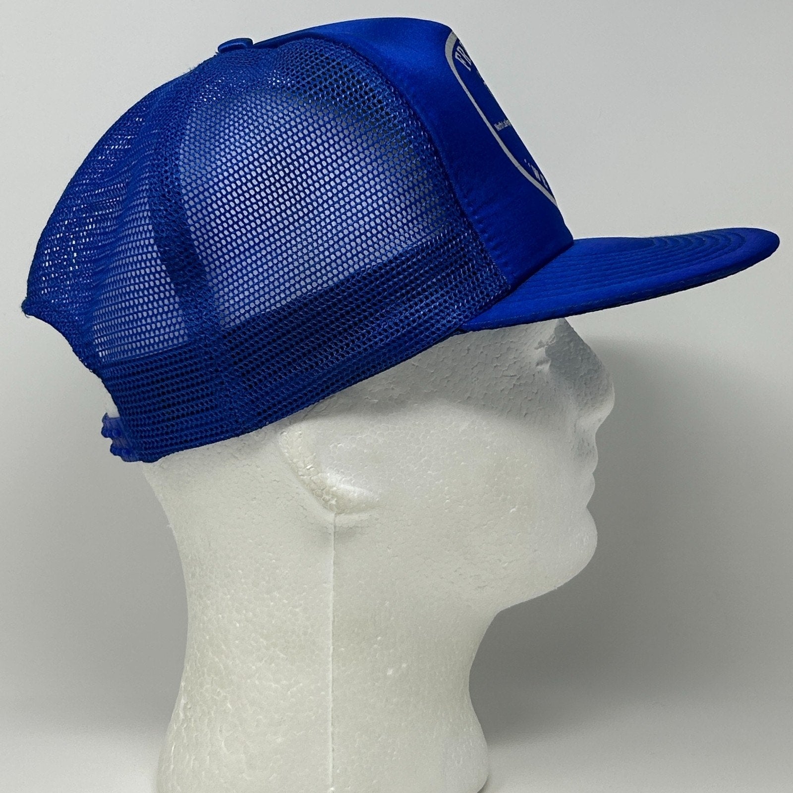 Vintage 80s Frehner North Las Vegas Trucker Hat Baseball Cap Mesh Snapback Blue - Neon Vintage