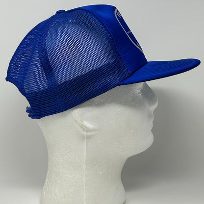 Vintage 80s Frehner North Las Vegas Trucker Hat Baseball Cap Mesh Snapback Blue - Neon Vintage