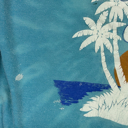Vintage 80s Here Today Gone To Maui T Shirt Hawaii Hawaiian Blue Tee M Medium