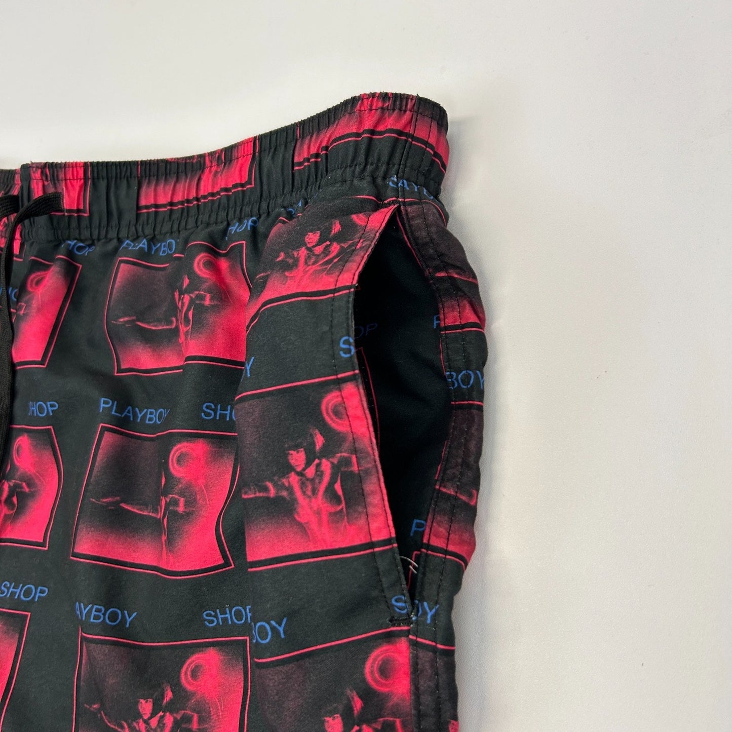 Playboy by Pacsun Swim Trunks Shorts Shop Mesh Lined Pockets Black XL X-Large