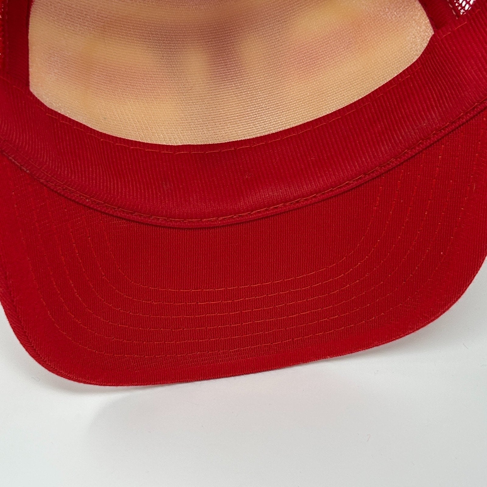Vintage 80s Wisconsin Badgers Trucker Hat Baseball Cap Red 5 Panel Mesh Snapback - Neon Vintage