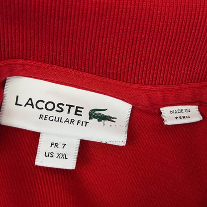 Lacoste Polo Shirt Mens XL X-Large Red Regular Fit Cotton Crocodile Logo Peru