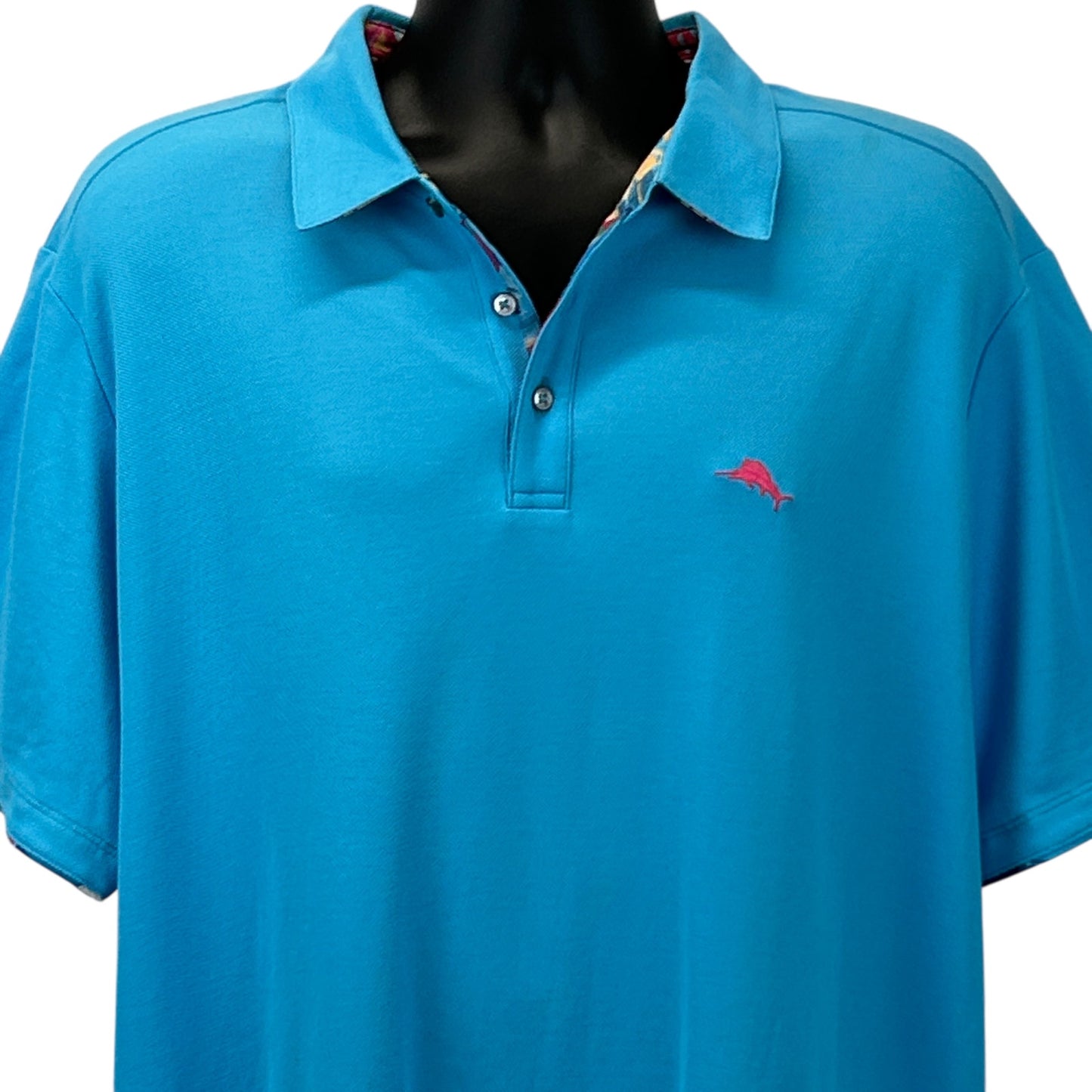 Tommy Bahama Five O'Clock IslandZone Polo Shirt Short Sleeve Blue Mens 2XL XXL