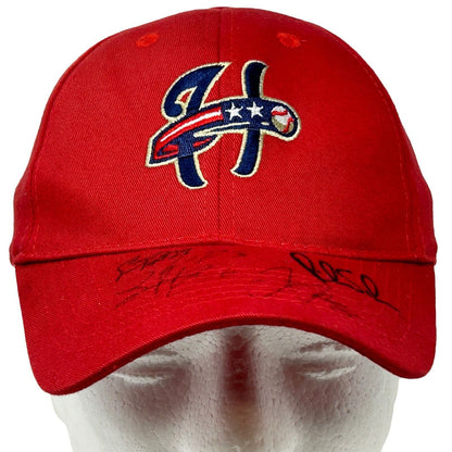 Harrisburg Senators Signed Youth Baseball Cap Hat MiLB Autographed 2012 Red Kids