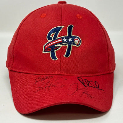 Harrisburg Senators Signed Youth Baseball Cap Hat MiLB Autographed 2012 Red Kids