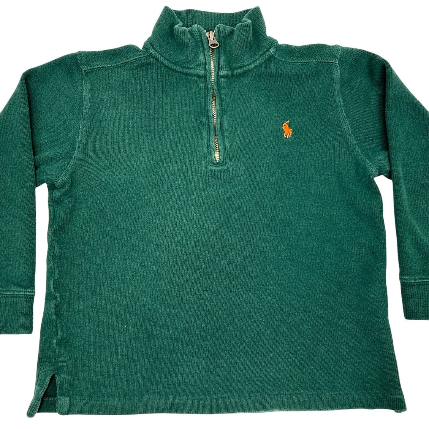 Suéter con cremallera de 1/4 de cuarto de Polo Ralph Lauren para niños, talla 6, manga larga, verde