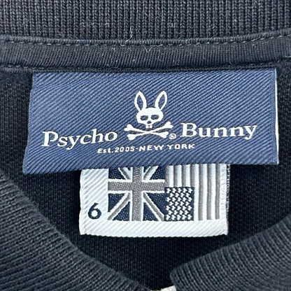 Psycho Bunny Polo 衫 男式 大号 6 Robert Godley 短袖 棉质 黑色