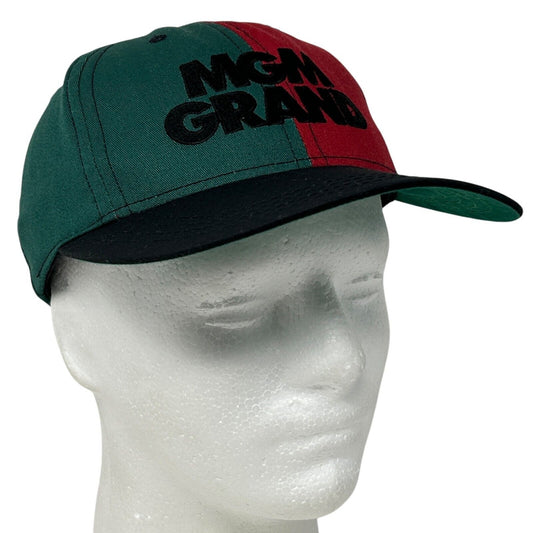 Vintage MGM Grand Las Vegas Baseball Cap Hat Hotel Casino Red Green Colorblock