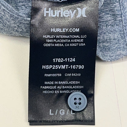 Hurley One & Only Icon Polo Shirt Mens L Large Blue Gray Short Sleeve Stretch