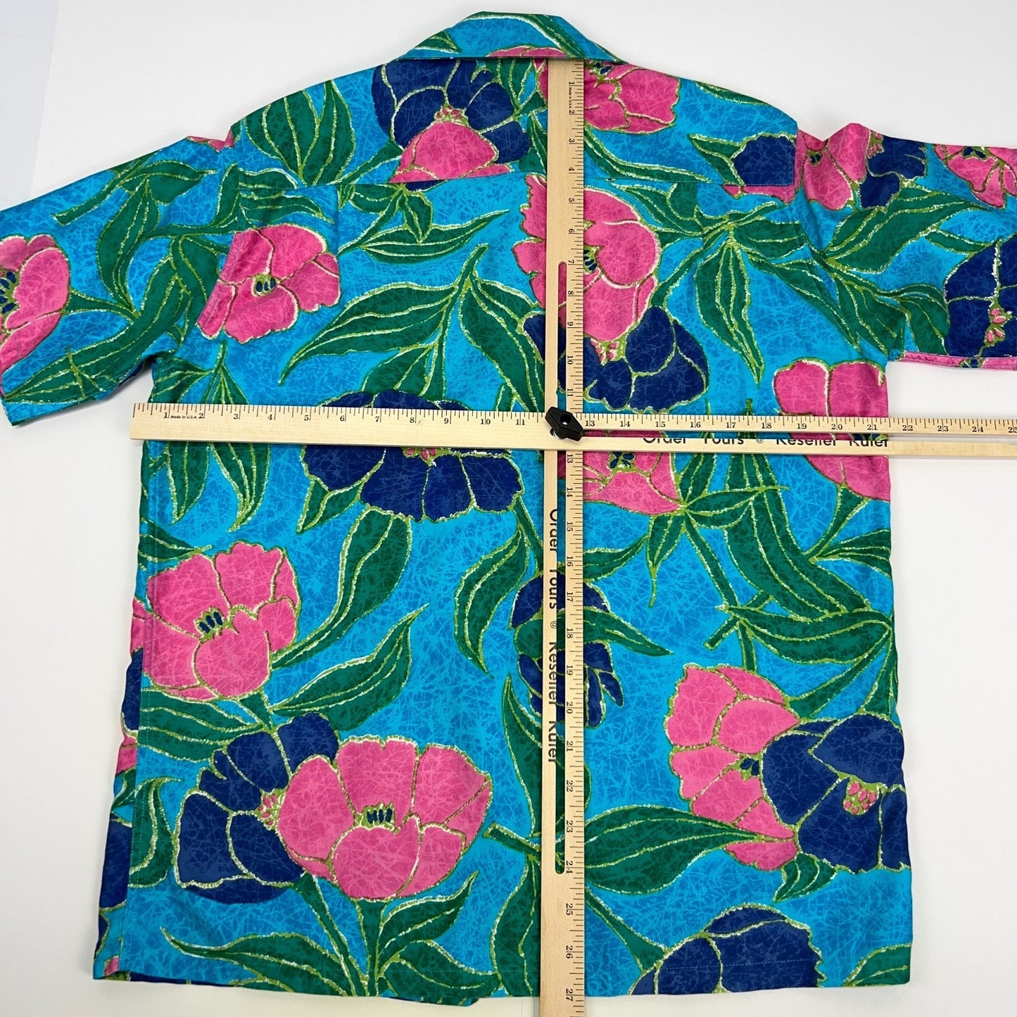 Vintage 60s Sun Fashions Casual Ceire Hawaiian Button Front Shirt Blue M Medium