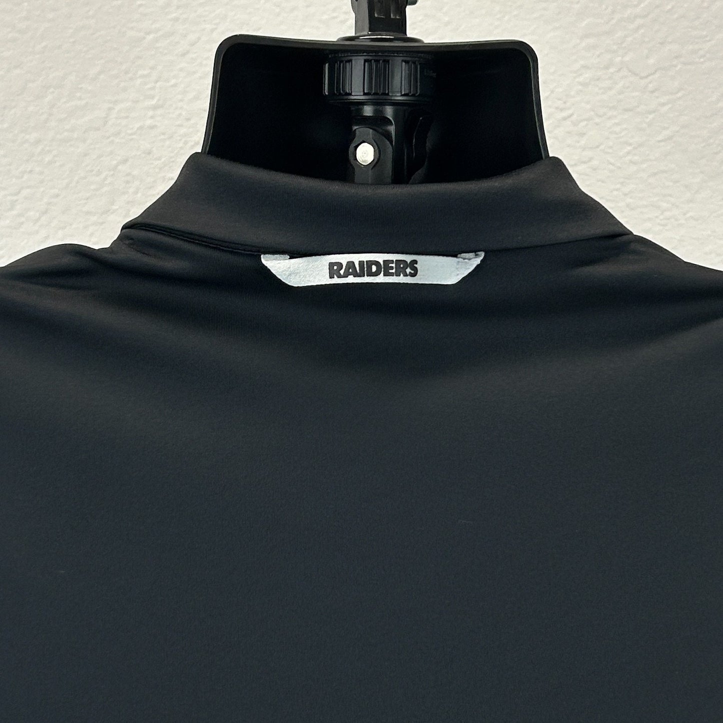 Las Vegas Raiders Polo Shirt Black Striped NFL On Field SS Nike Dri Fit L Large