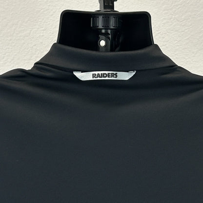 Las Vegas Raiders Polo Shirt Black Striped NFL On Field SS Nike Dri Fit L Large
