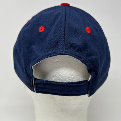 Vintage 90s Bay Meadows Racetrack Hat Baseball Cap Horse Racing Strapback Blue