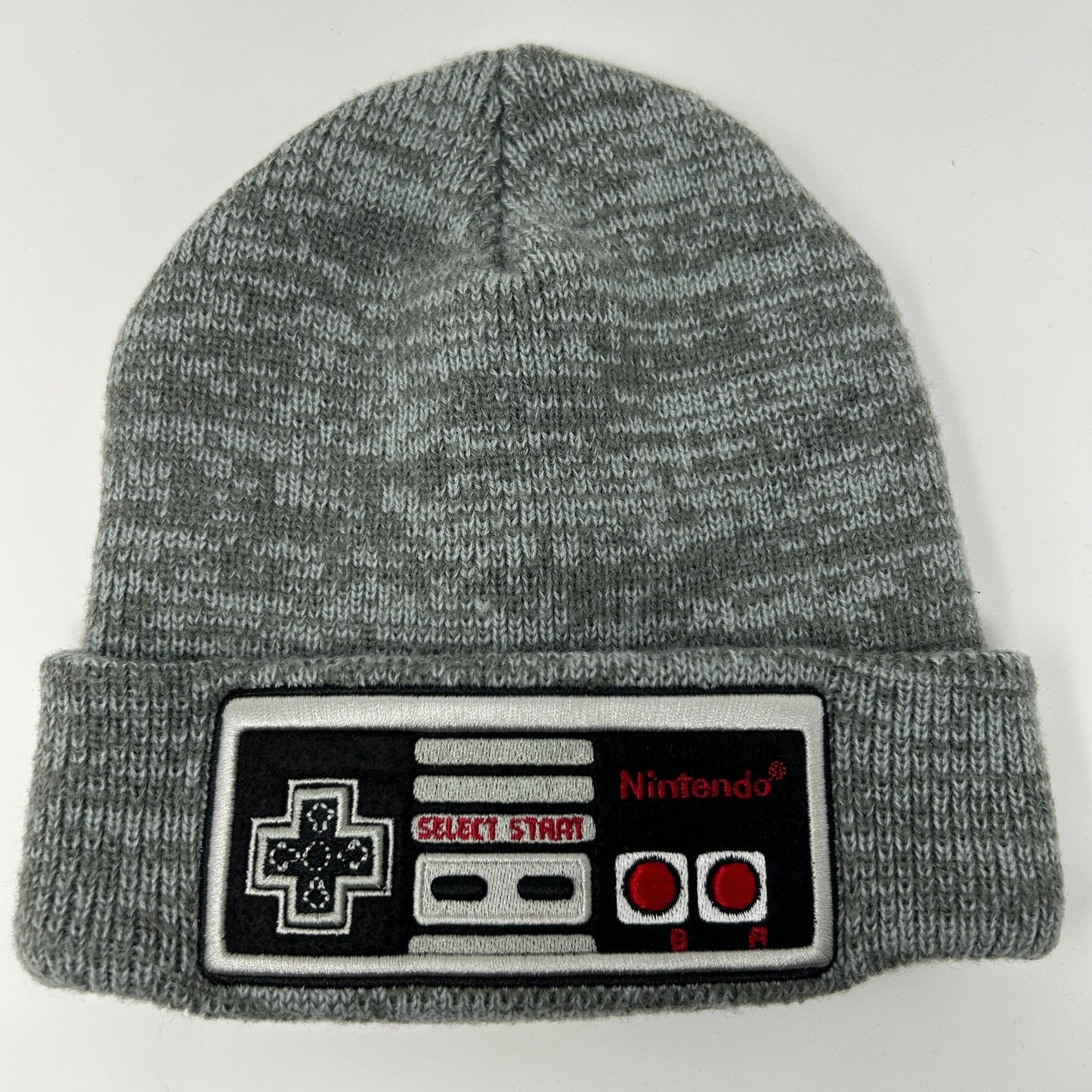 Nintendo NES Controller Beanie Winter Hat Toque Video Gamer Flip Cuffed Gray