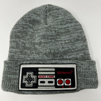 Nintendo NES Controller Beanie Winter Hat Toque Video Gamer Flip Cuffed Gray