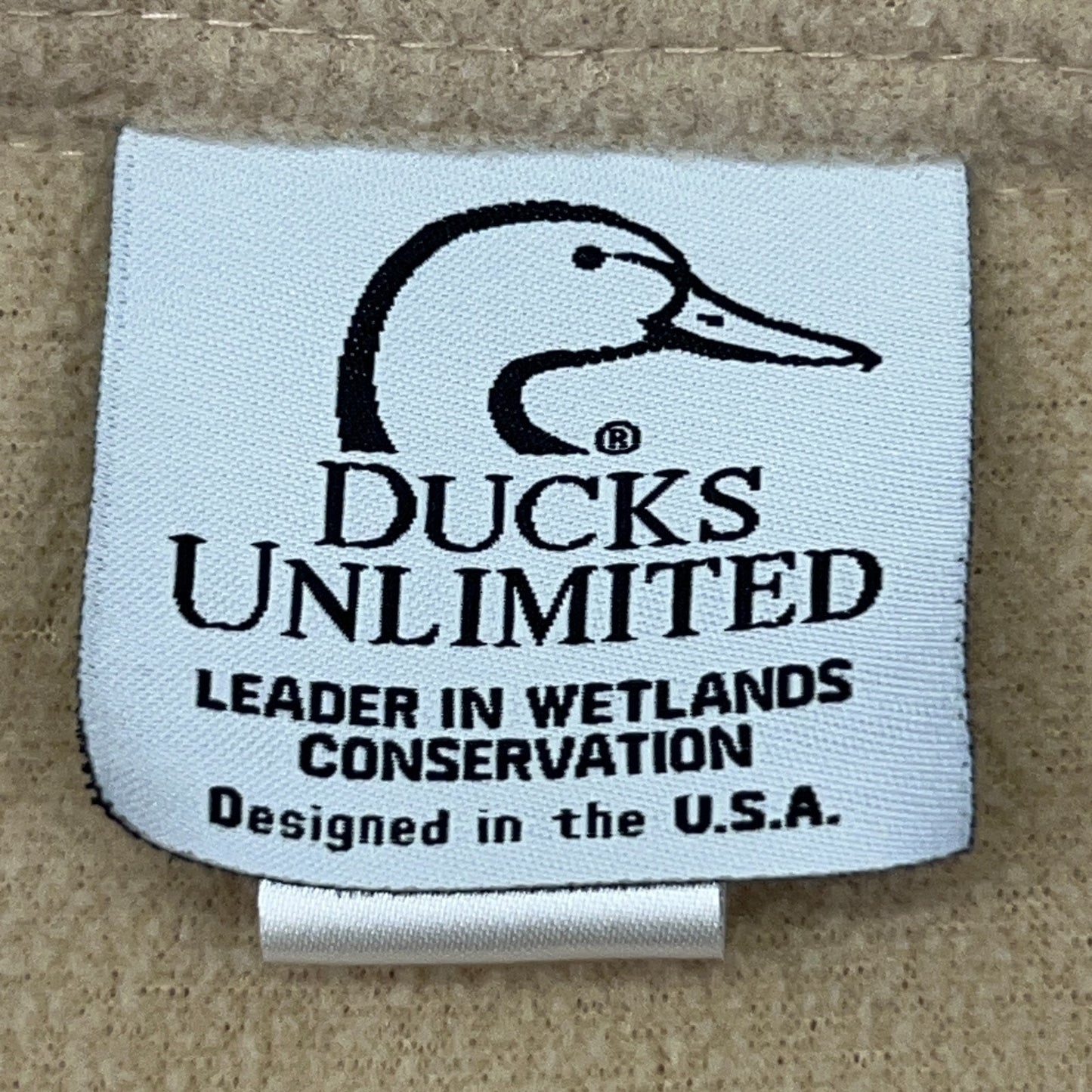 Ducks Unlimited Fleece Shirt XL X‑Large Beige Button Front Polyester Waterfowl