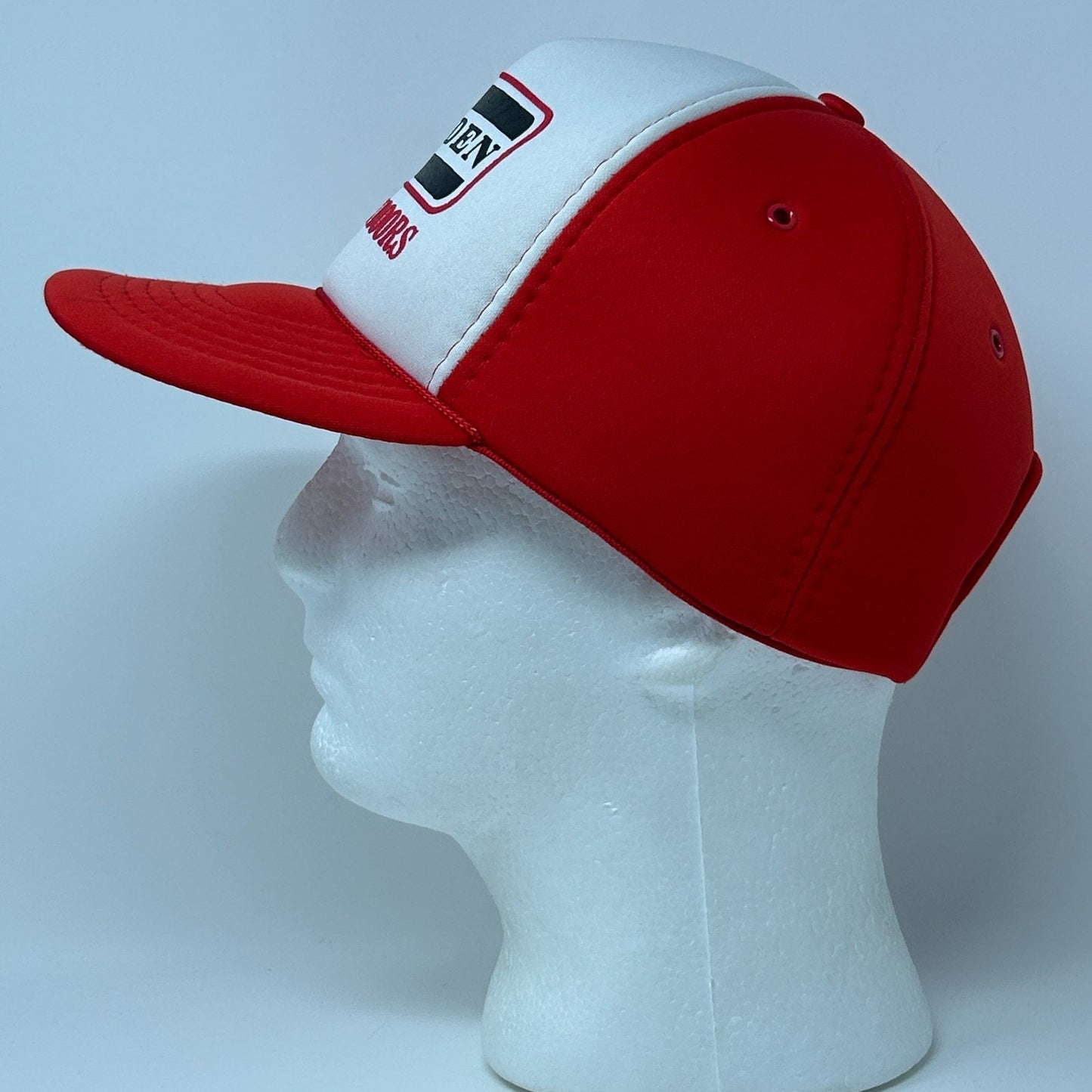 Vintage 80s Delden Garage Doors Hat Baseball Cap Logo Full Foam Snapback Red