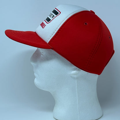 Vintage 80s Delden Garage Doors Hat Baseball Cap Logo Full Foam Snapback Red