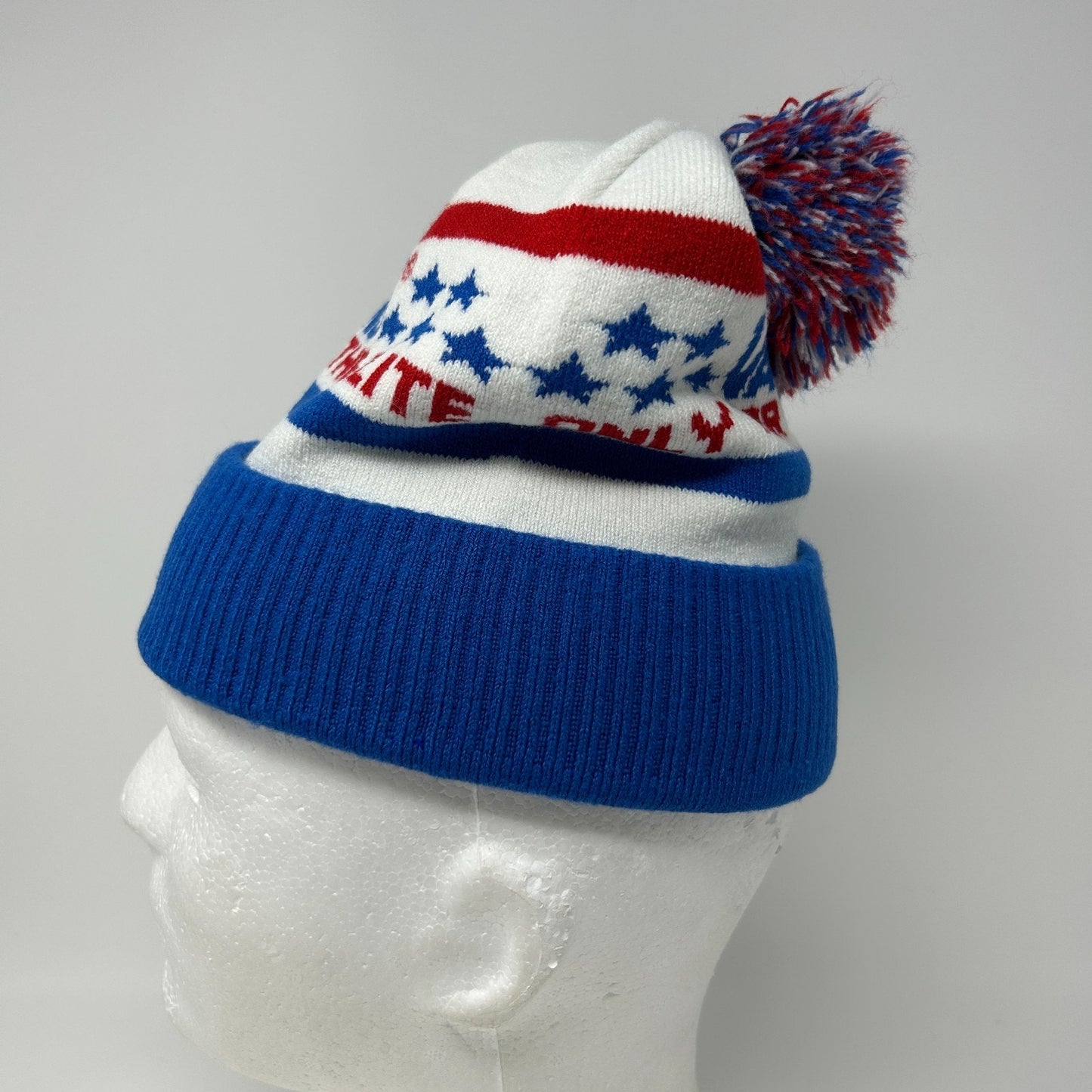 Vans Only For The Elite Cuffed Pom Pom Beanie Toque Winter Hat Skater White