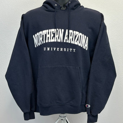 Northern Arizona University Hoodie Large Champion Hooded Sweatshirt Mens Blue