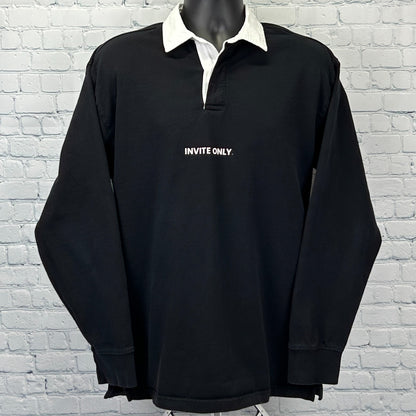 9 Figure Golf Club Invite Only Rugby Polo Shirt Golfer Ascolour Black L Large