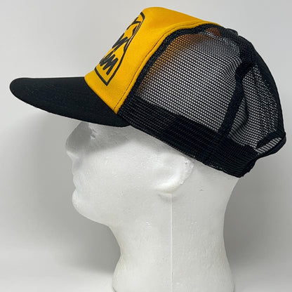 Vintage 80s Rocky Mountain Ready Mix Trucker Hat Baseball Cap Black Snapback USA