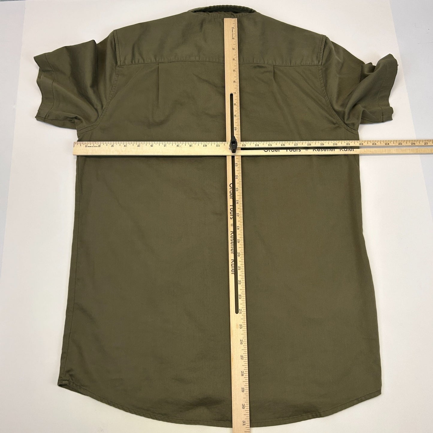 Fried Denim Slim Fit Button Front Shirt Premium Collection Green Mens L Large