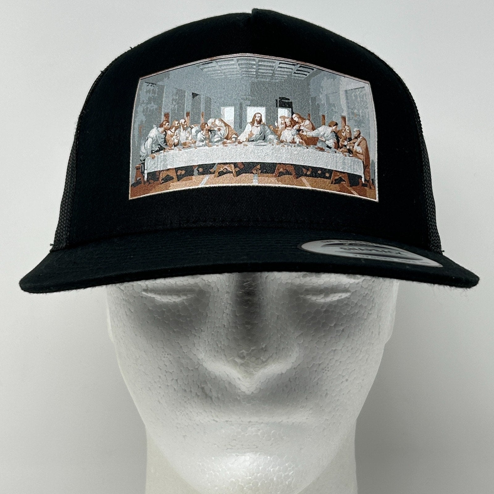 The Last Supper Leonardo da Vinci Trucker Hat Baseball Cap Jesus Snapback Black - Neon Vintage