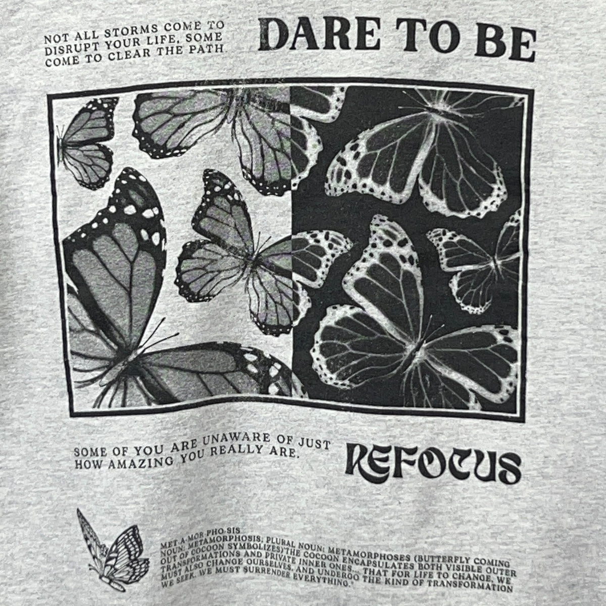 KK Fit Twins Kathryn Kendra Dare to Be Butterfly Sweatshirt XL Gray Crewneck