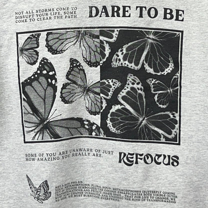 KK Fit Twins Kathryn Kendra Dare to Be Butterfly Sweatshirt XL Gray Crewneck