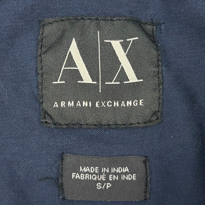 Armani Exchange Shirt Mens S Small Navy Blue Cotton Short Sleeve Button Front AX