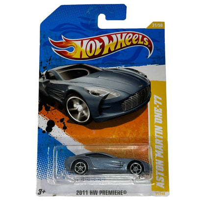 Aston Martin One-77 Hot Wheels Collectible Diecast Car Gray 2011 Toy Vehicle New