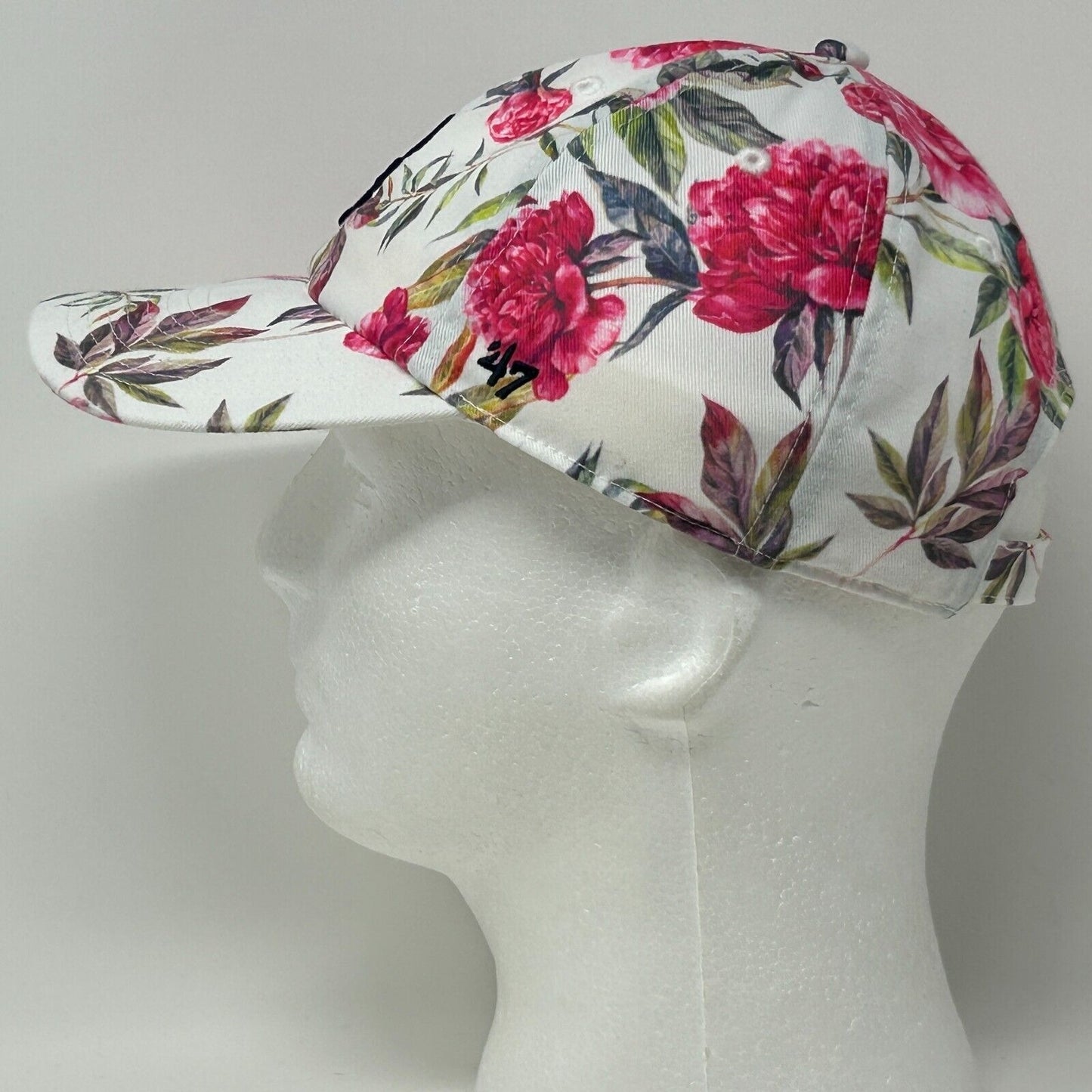 Gorra de béisbol para mujer de Los Angeles LA Dodgers con flores florales 47 Brand MLB blanca