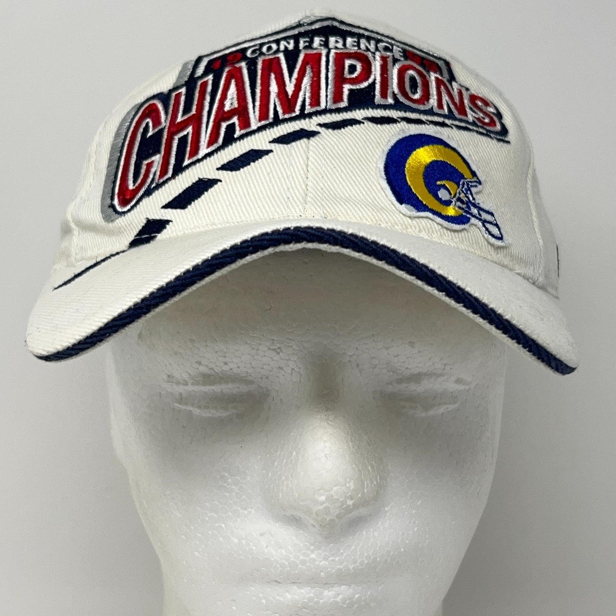 Vintage 1999 St Louis Rams NFC Conference Champions Hat Baseball Cap NFL White