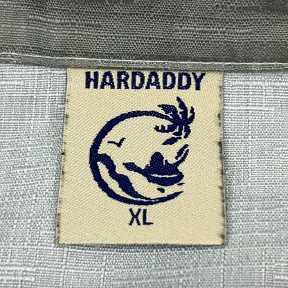 Hardaddy Hawaiian Shirt XL X-Large Green Palm Tree Beach Long Sleeve Button Down
