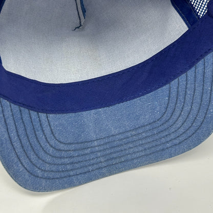 Vintage 80s Mid-America Dairymen Trucker Hat Baseball Cap Mid-Am Snapback Blue