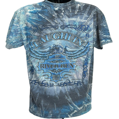 Camiseta de rally de motociclistas Laughlin River Run 2012, talla mediana, para hombre, color azul, para motociclistas de Nevada