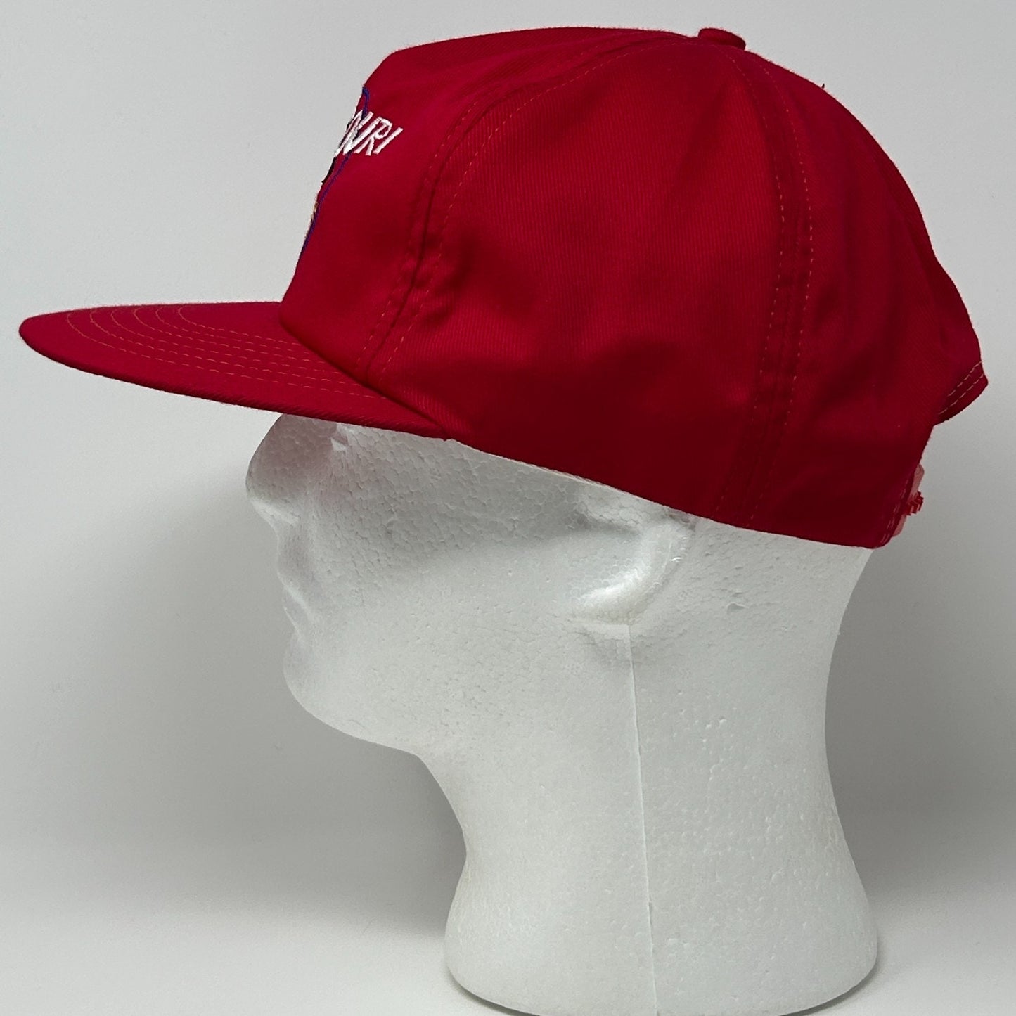 Vintage Missouri The Show Me State Hat Cap Red 80s Snapback 5 Panel Made In USA