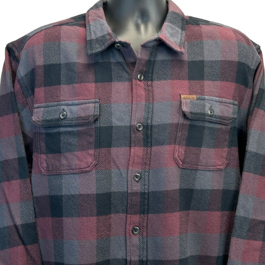 Orvis Big Bear Plaid Heavyweight Flannel Shirt Jacket XXL 2XL Shacket Mens Red