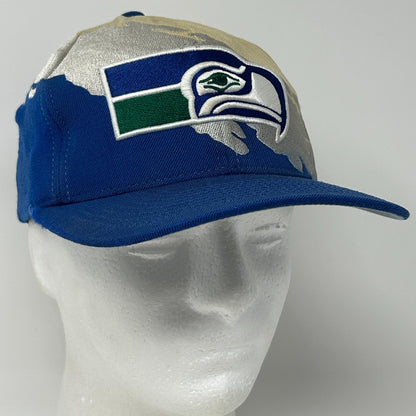 Seattle Seahawks Splash Hat Baseball Cap Mitchell and Ness Wool Snapback Blue
