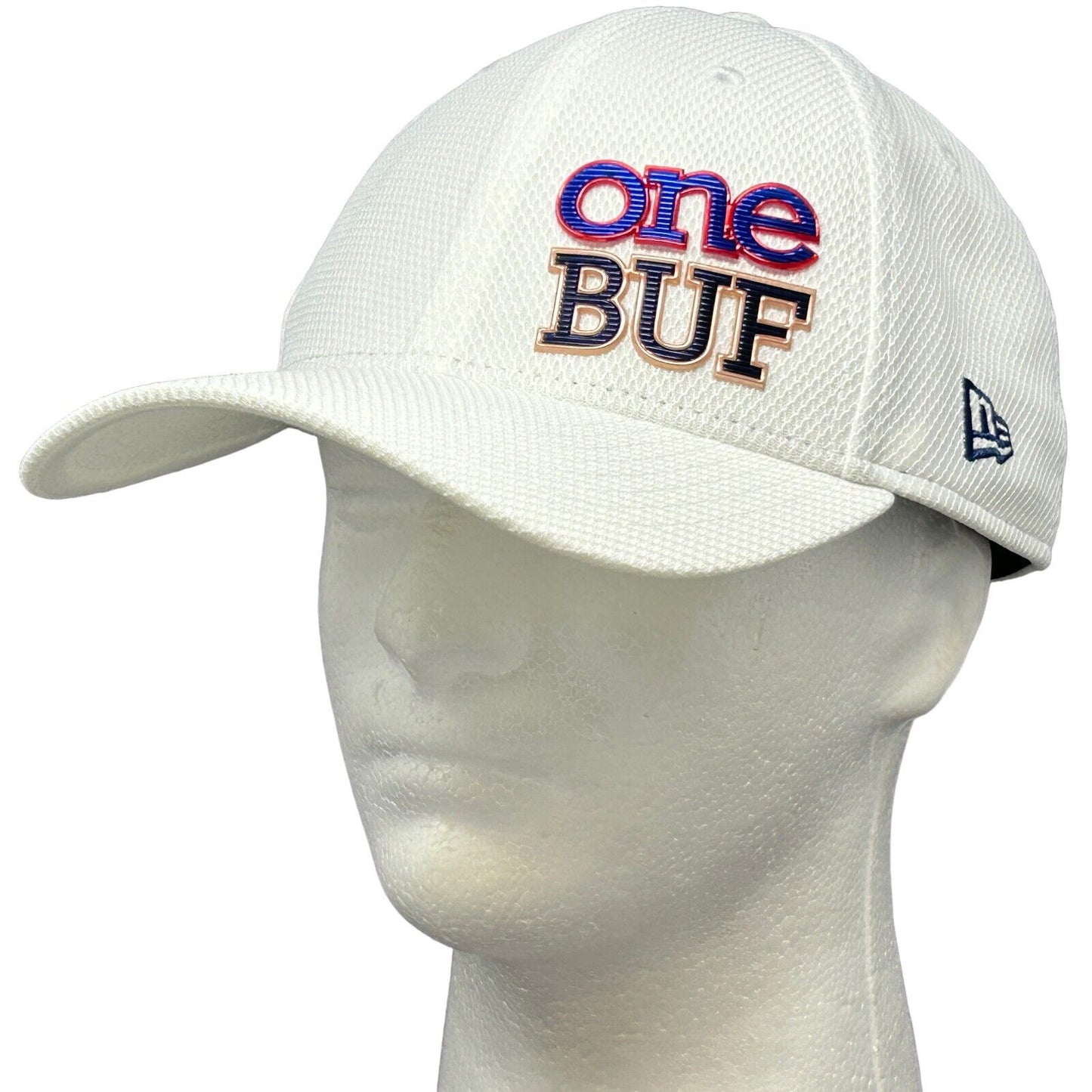 One Buf Hat Baseball Cap Buffalo Sabres Bills Onebuf New Era White Strapback - Neon Vintage