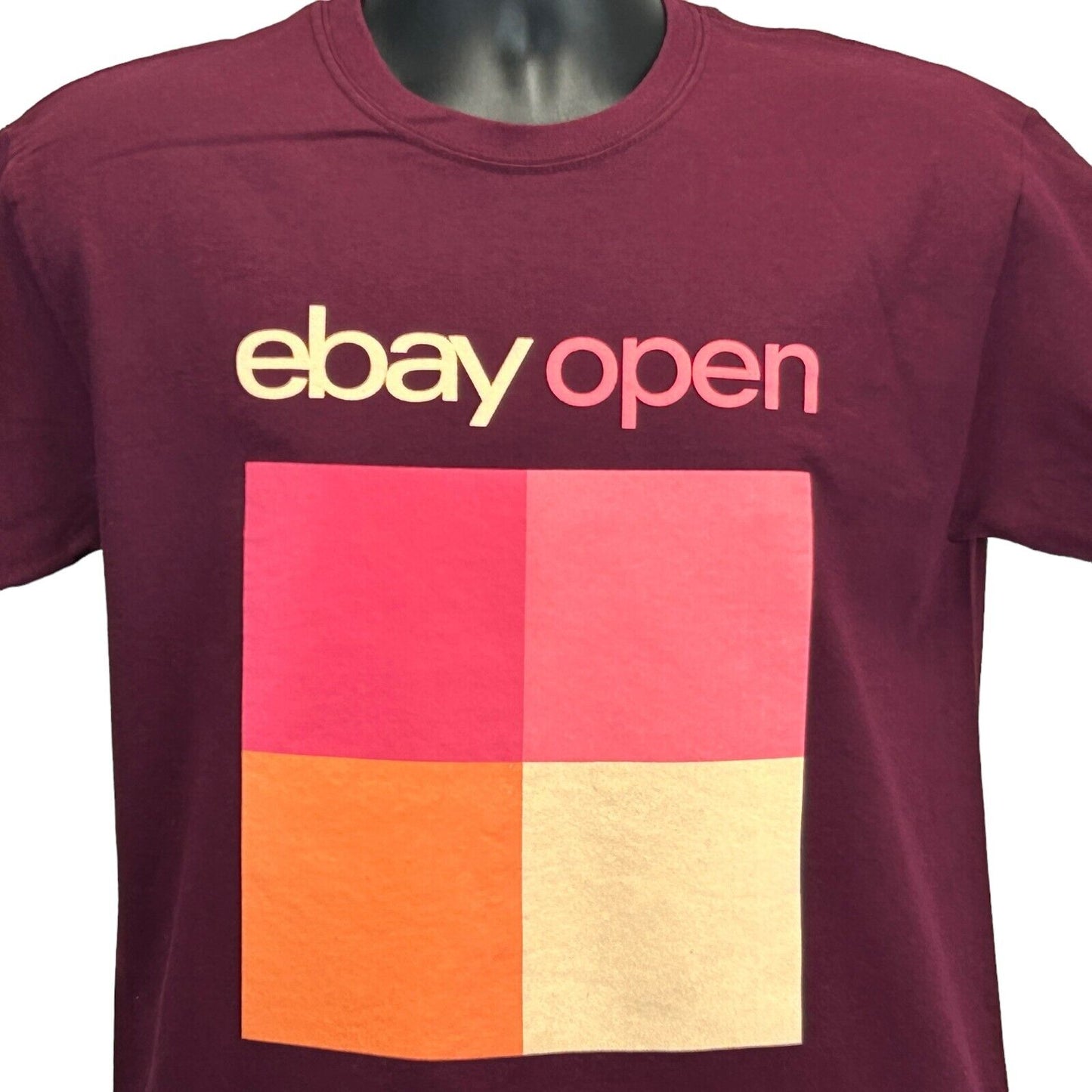 Camiseta eBay Open 2019, talla mediana, para revendedores en línea, de manga corta, para hombre, color rojo