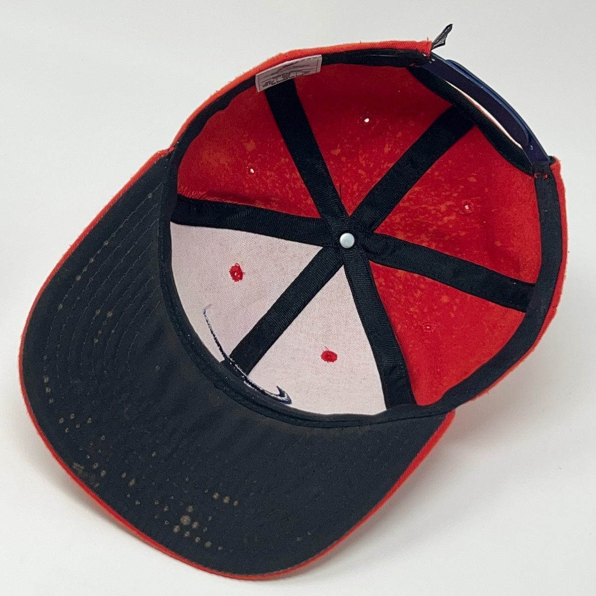 Nike 2009 Orange Baseball Cap Hat Snapback Swoosh One Size Bleach Dye Custom