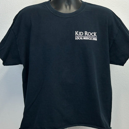 Kid Rock 2008 Concert Local Crew T Shirt Mens X-Large Black Roadie Tour Jesus