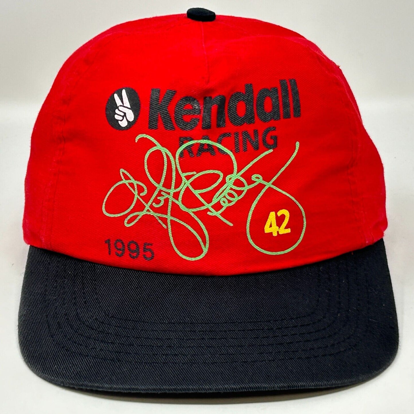 Kyle Petty Kendall Racing 1995 Hat Vintage 90s NASCAR Red Snapback Baseball Cap